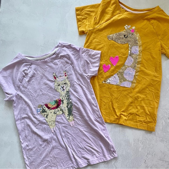 Lot of 2 Cat & Jack Sequin Tees - Picture 1 of 5